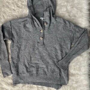 Cozy Gray Button-Up Hoodie